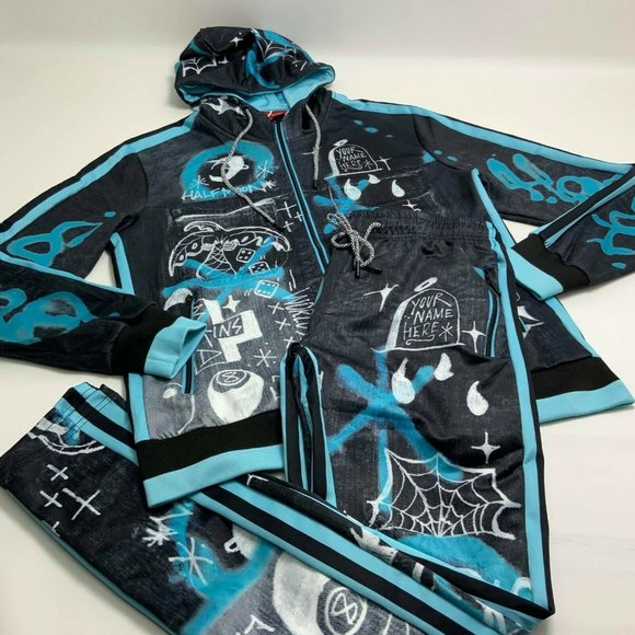 Men’s Fashion GreyLt. Blue Tracksuit